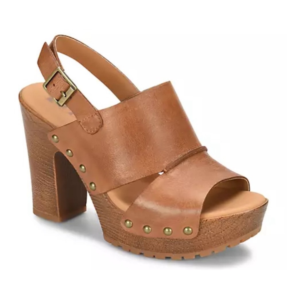 Kork-Ease Tan Leather Platform Sandals